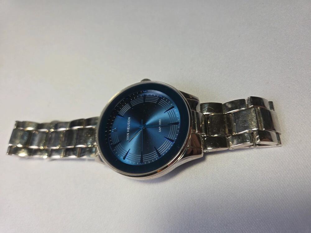 Van Heusen Silver and Blue Mens watch